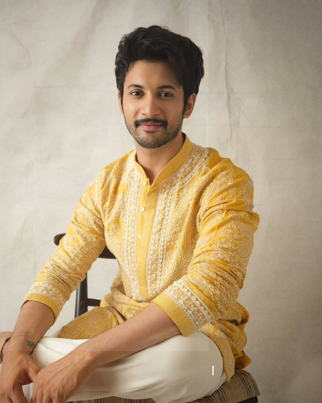 Yellow kurta With Embroidery work