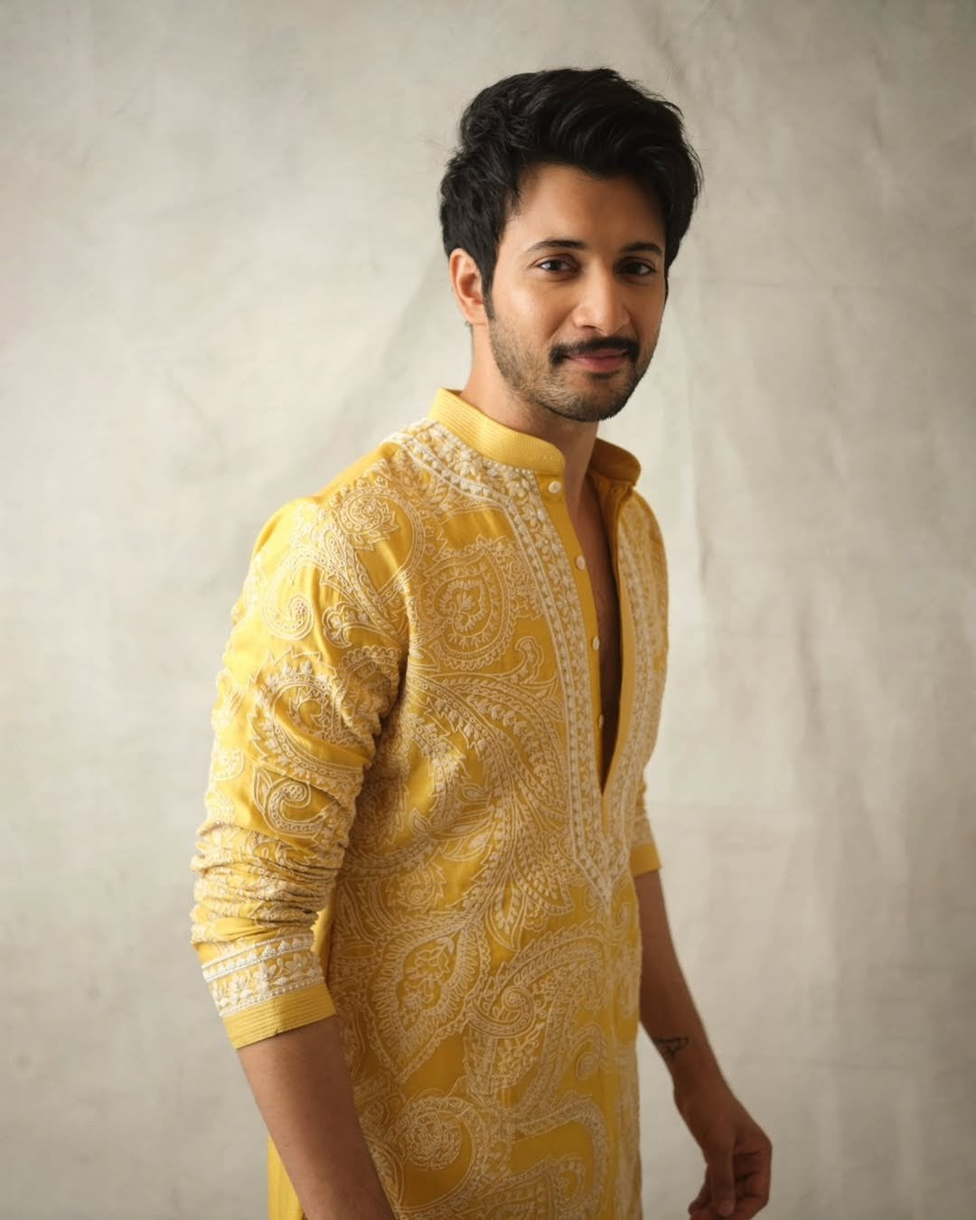 Yellow kurta With Embroidery work