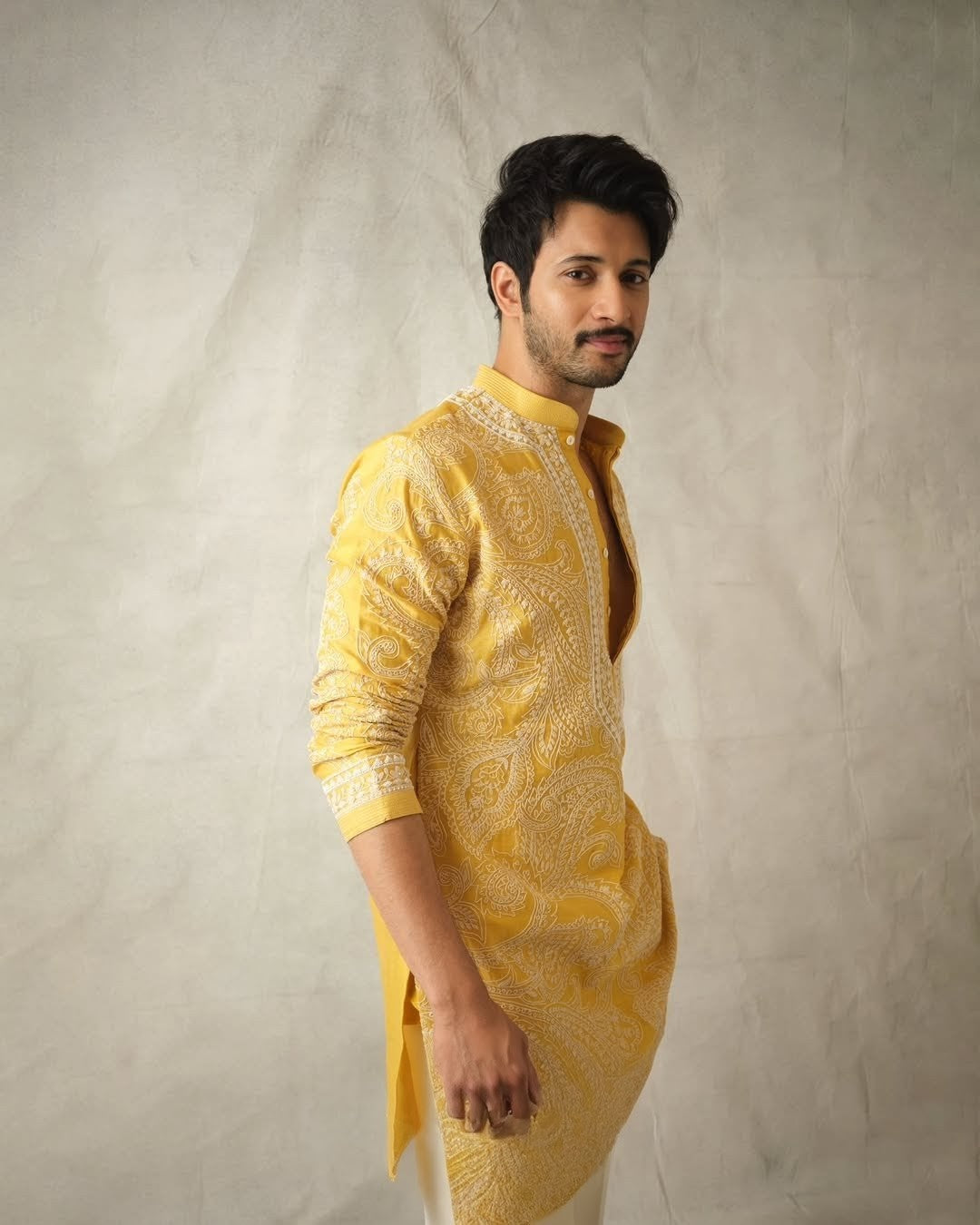 Yellow kurta With Embroidery work