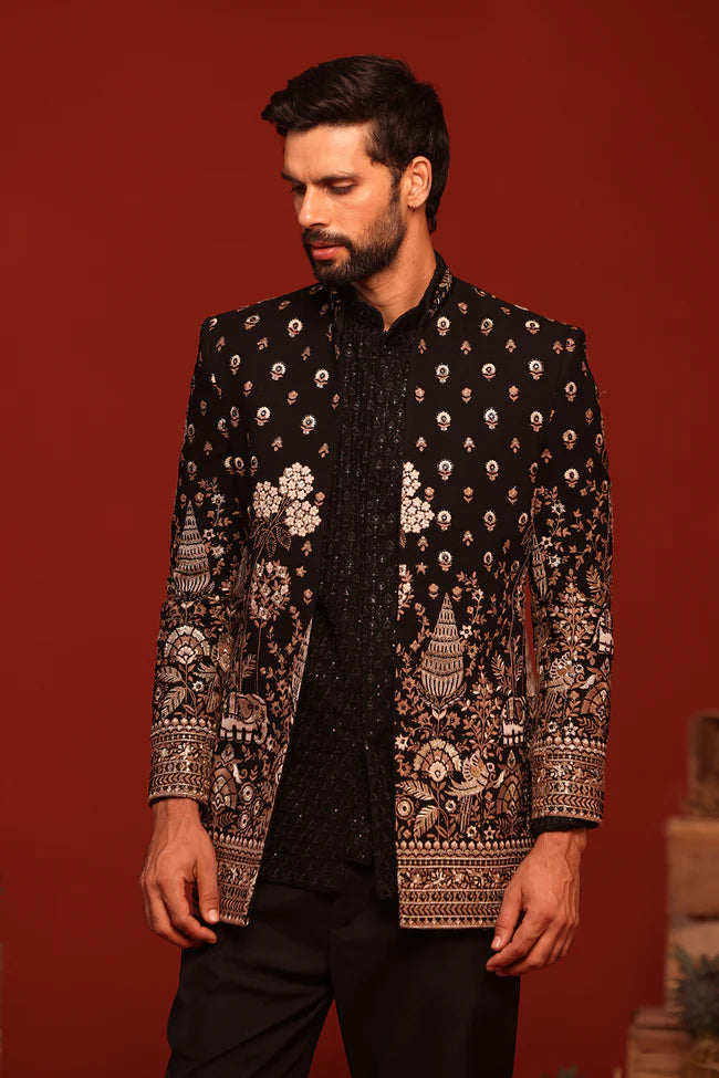 Sukrit Black Jodhpuri Set
