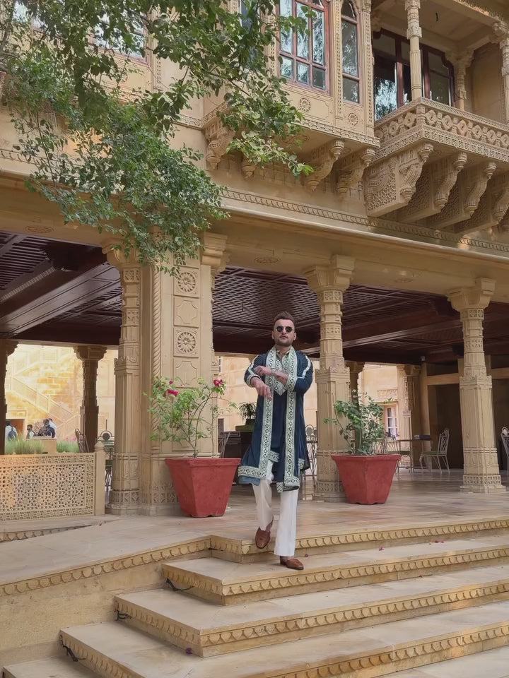 Neavy Blue  Kurta set  With dupata Embroidery work