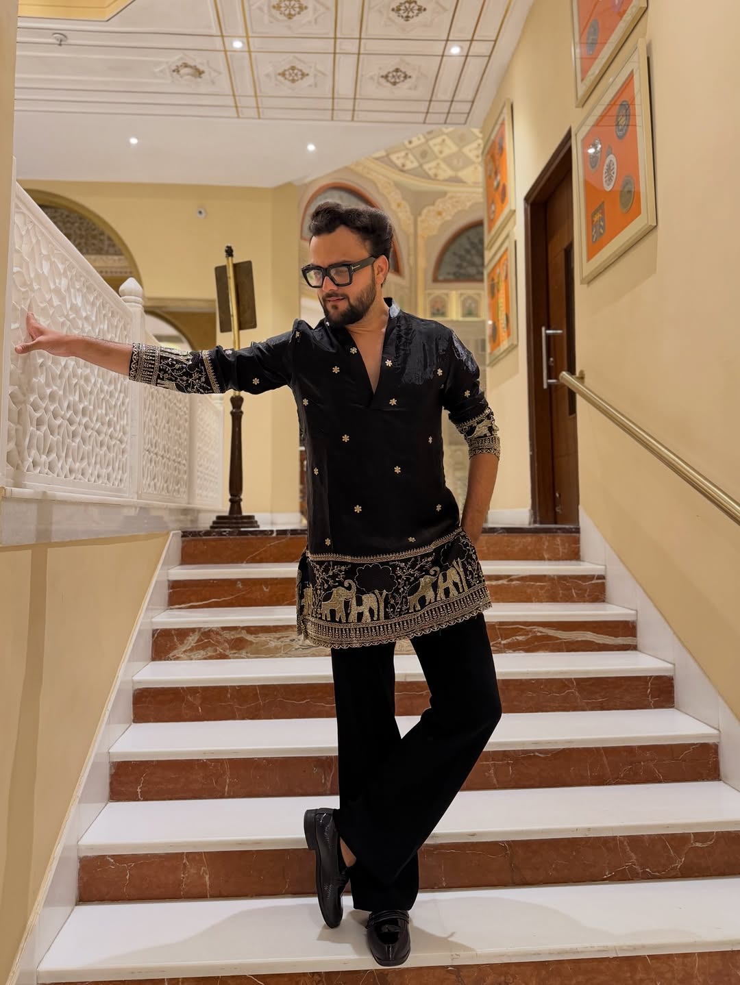 Festival Black kurta Pajma Embroidery work