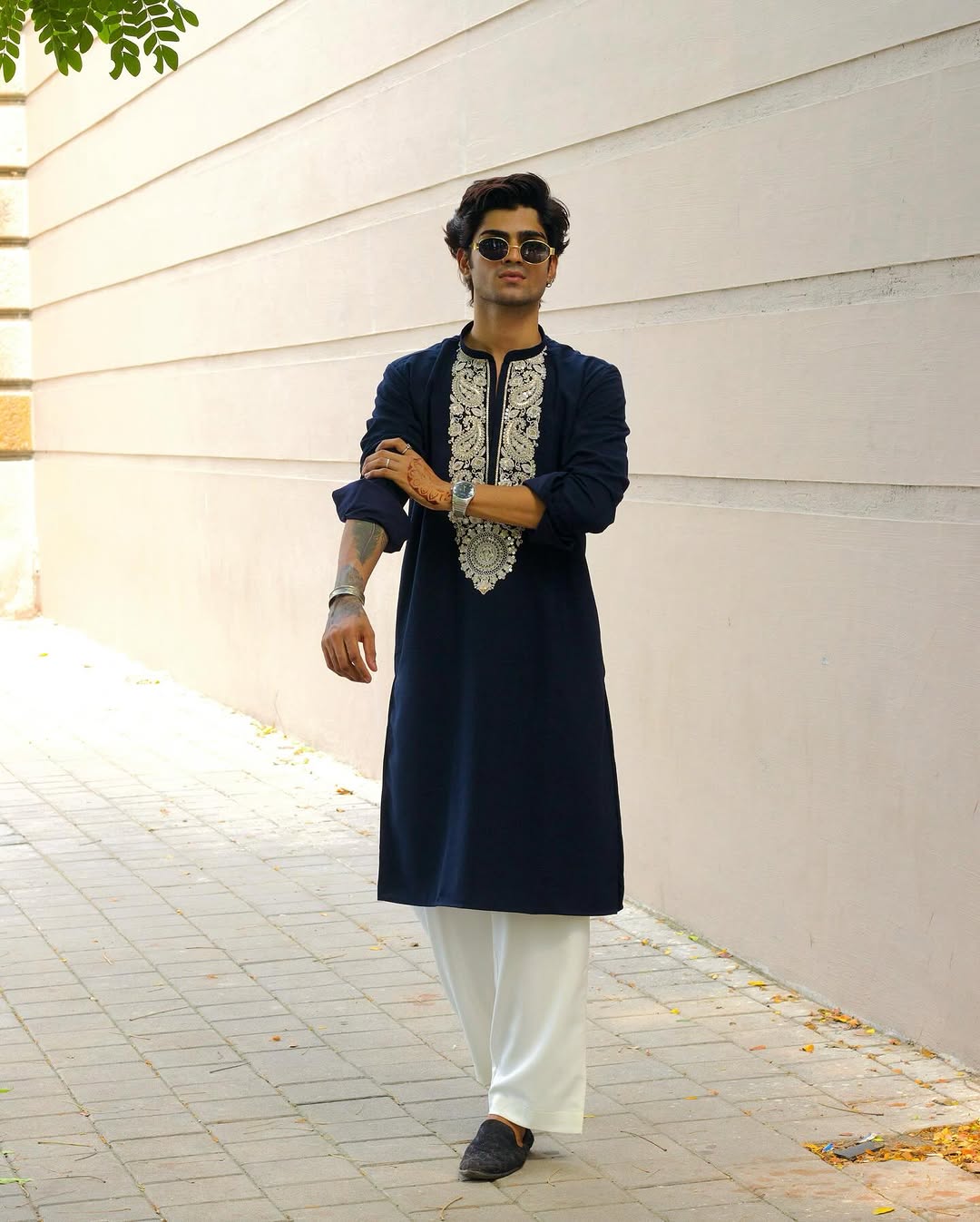 MIDNIGHT  BLUE 💙KURTA SET WITH SEQUENCE EMBROIDERY